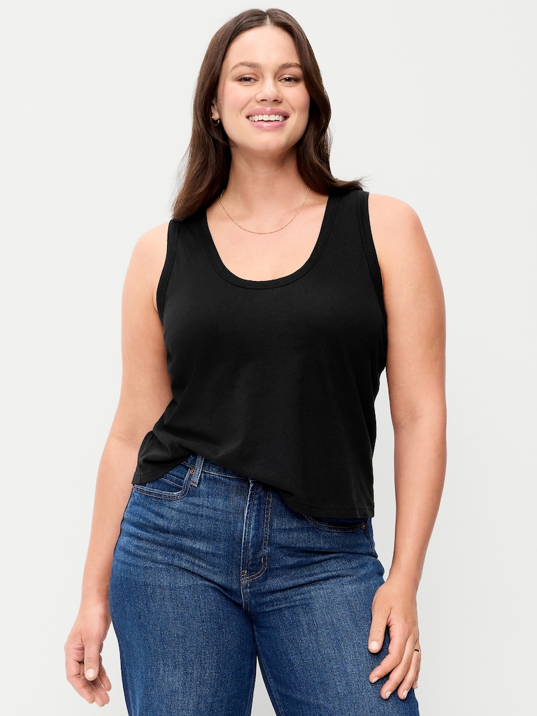 Relaxed Scoop-Neck Tank Top