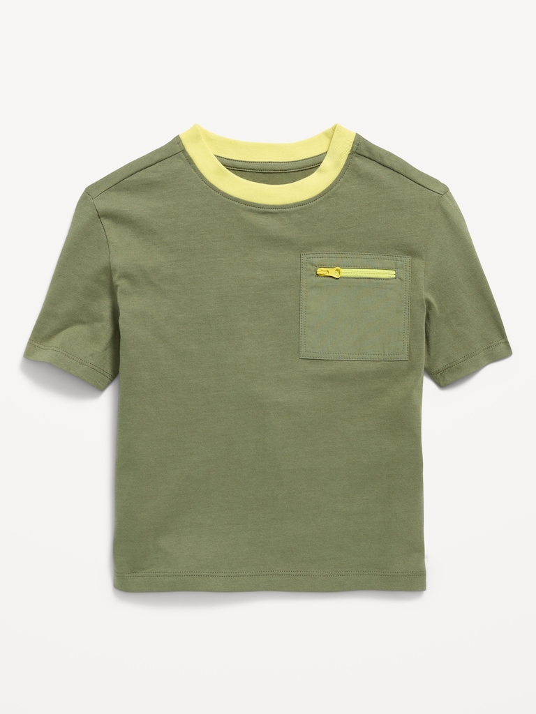Oversized Short-Sleeve Utility Pocket T-Shirt for Toddler Boys