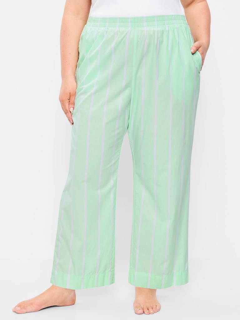 High-Waisted Poplin Pajama Pant