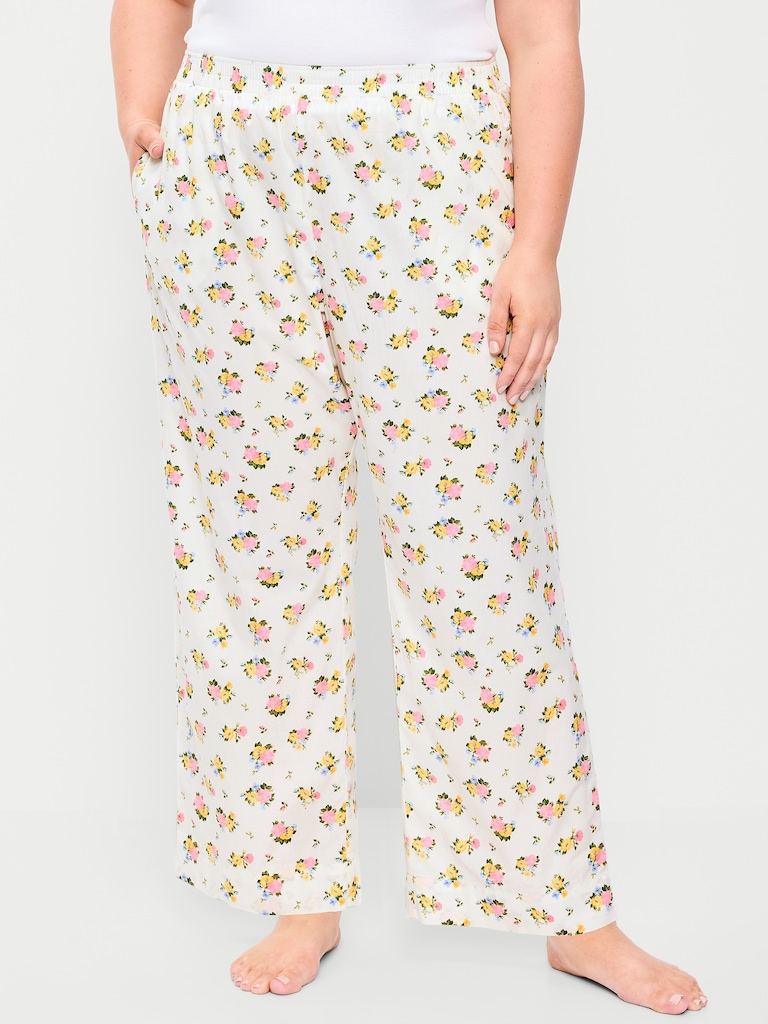 High-Waisted Poplin Pajama Pant