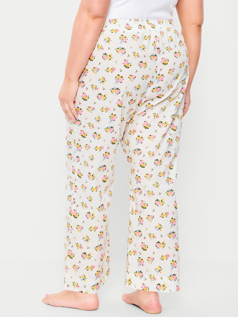 High-Waisted Poplin Pajama Pant