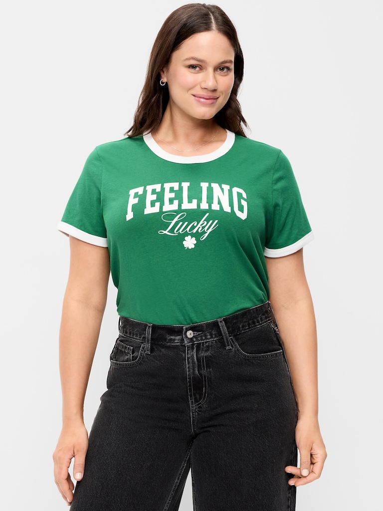 EveryWear Crew-Neck Graphic Ringer T-Shirt