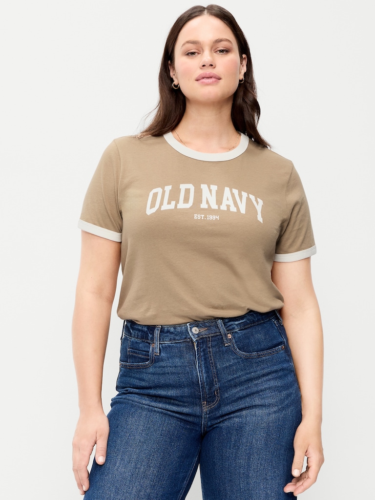 EveryWear Crew-Neck Logo-Graphic Ringer T-Shirt