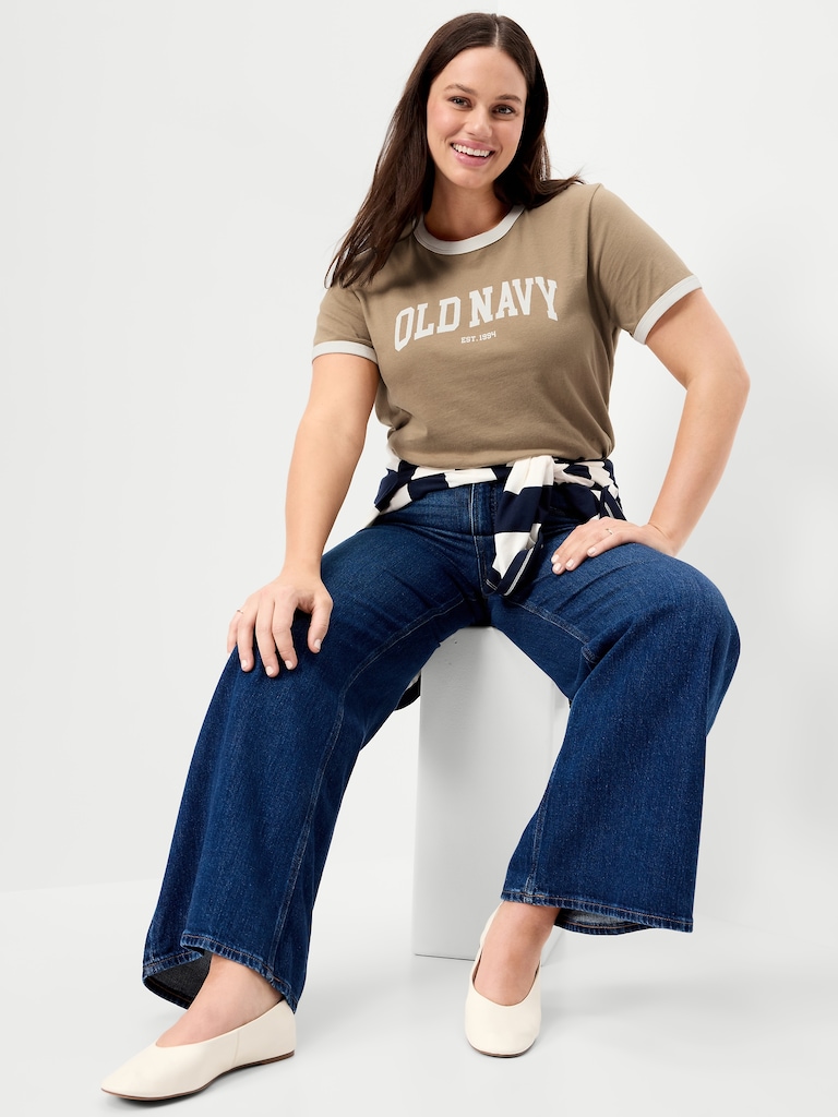 EveryWear Crew-Neck Logo-Graphic Ringer T-Shirt