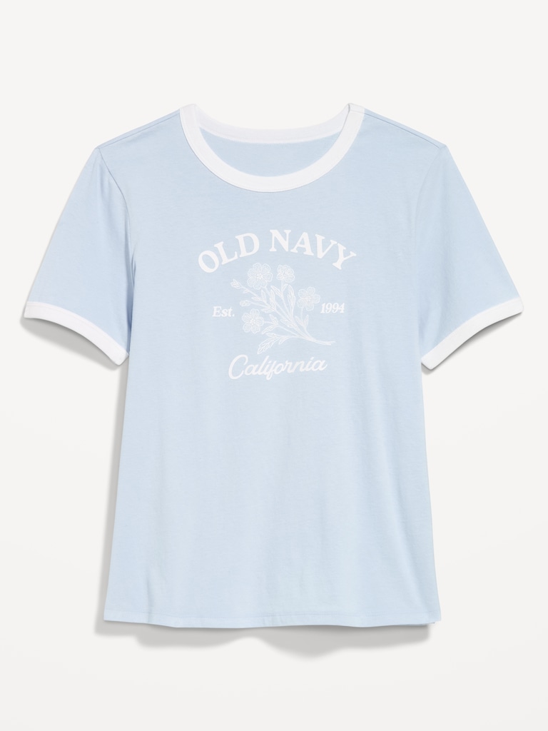 EveryWear Crew-Neck Logo-Graphic Ringer T-Shirt