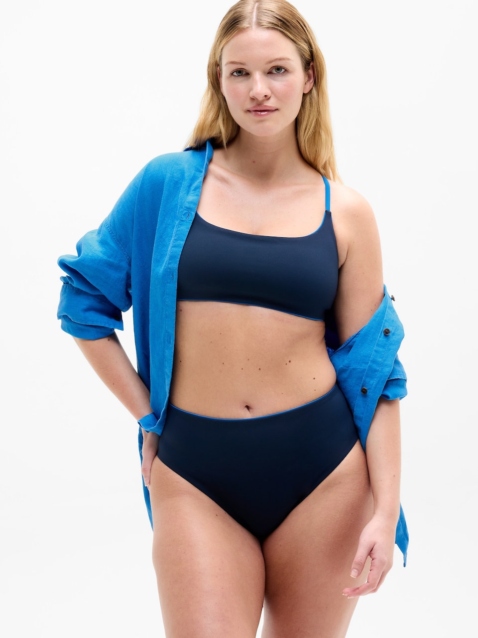 High Waist Cheeky Tipped Swim Bottom
