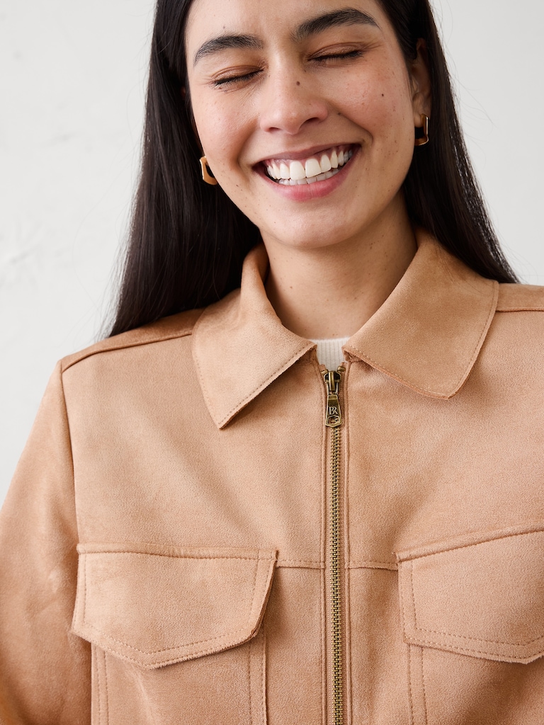 Vegan Suede Cropped Jacket