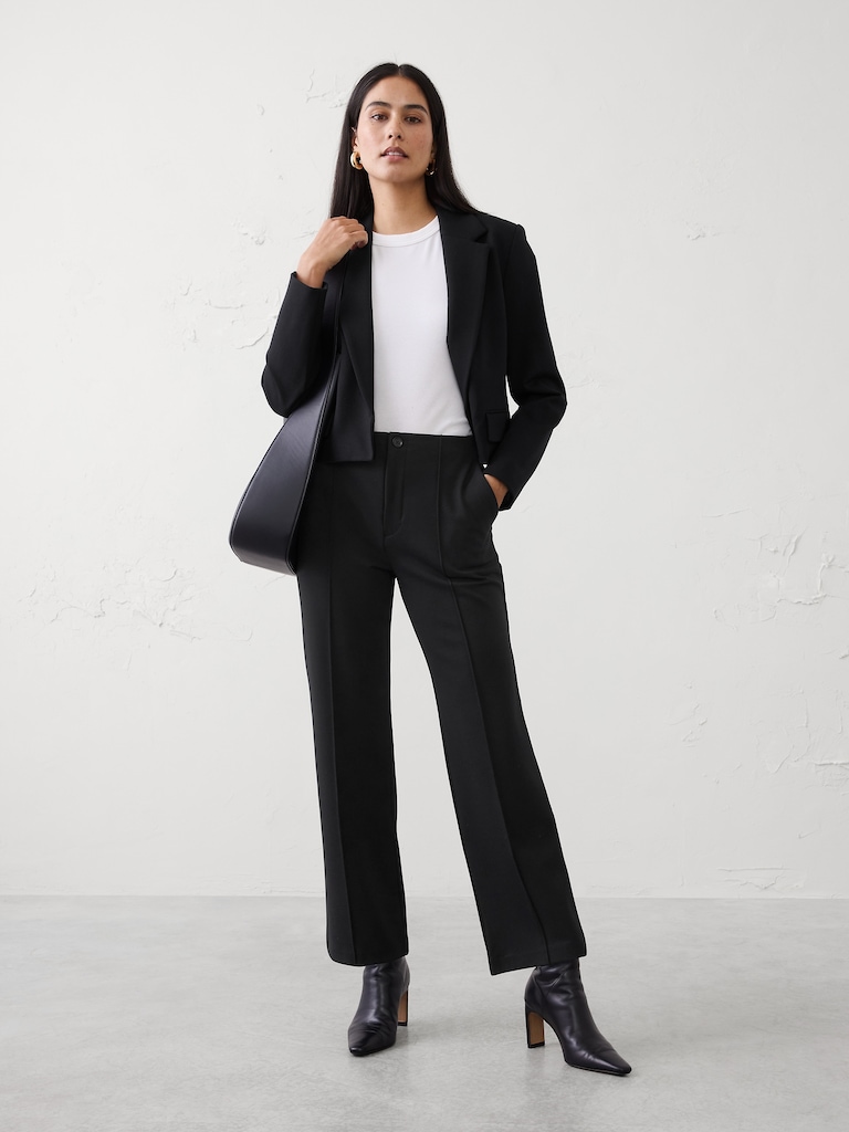 High-Rise Straight Ponte Pant