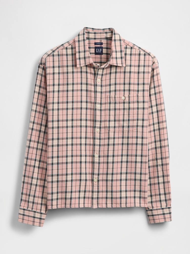 Sunwashed Twill Straight-Hem Shirt