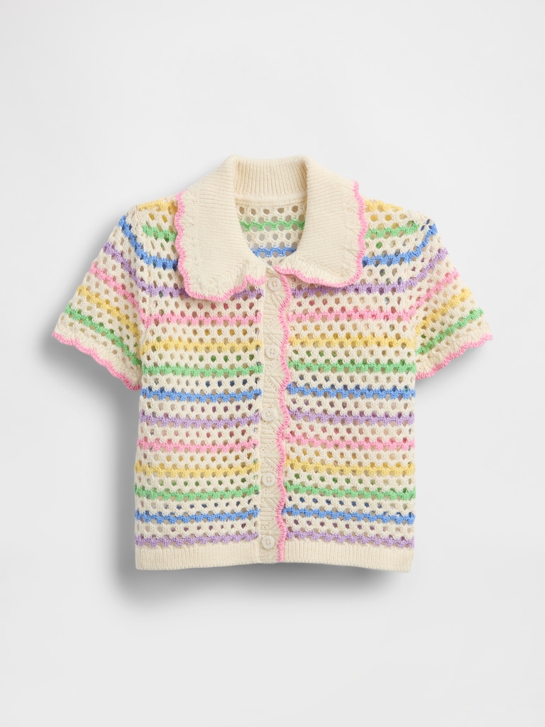 Baby & Toddler Crochet Collared Cardigan