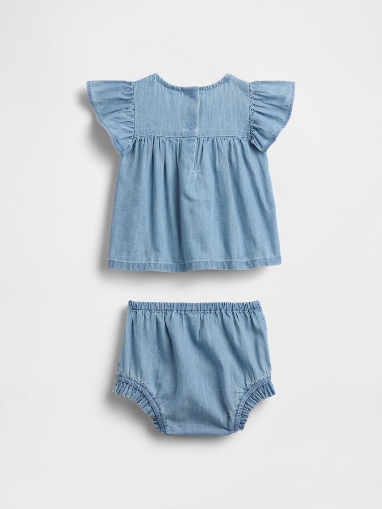 Baby Denim Embroidered Outfit Set