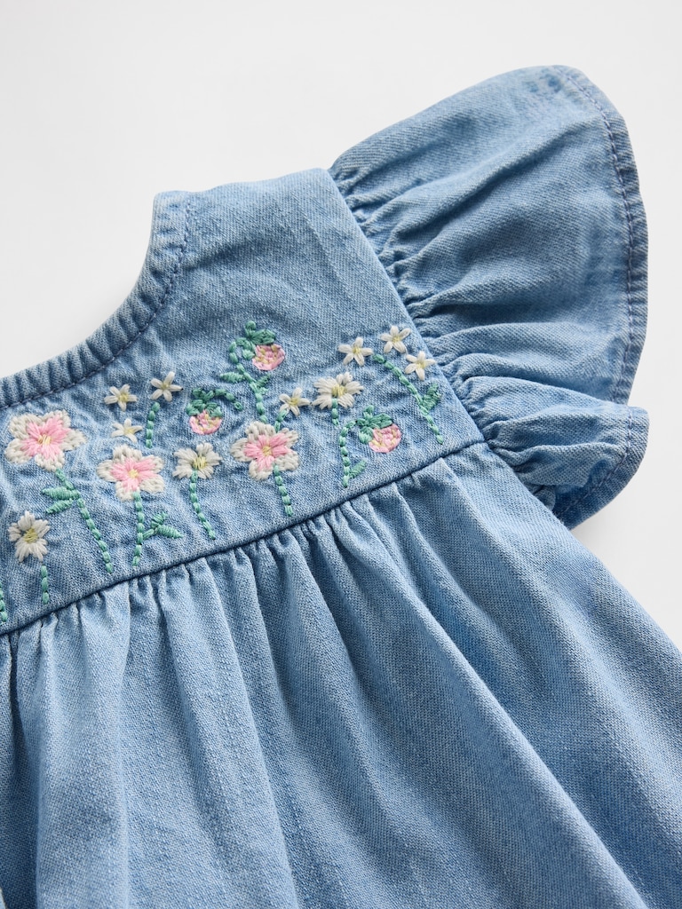 Baby Denim Embroidered Outfit Set