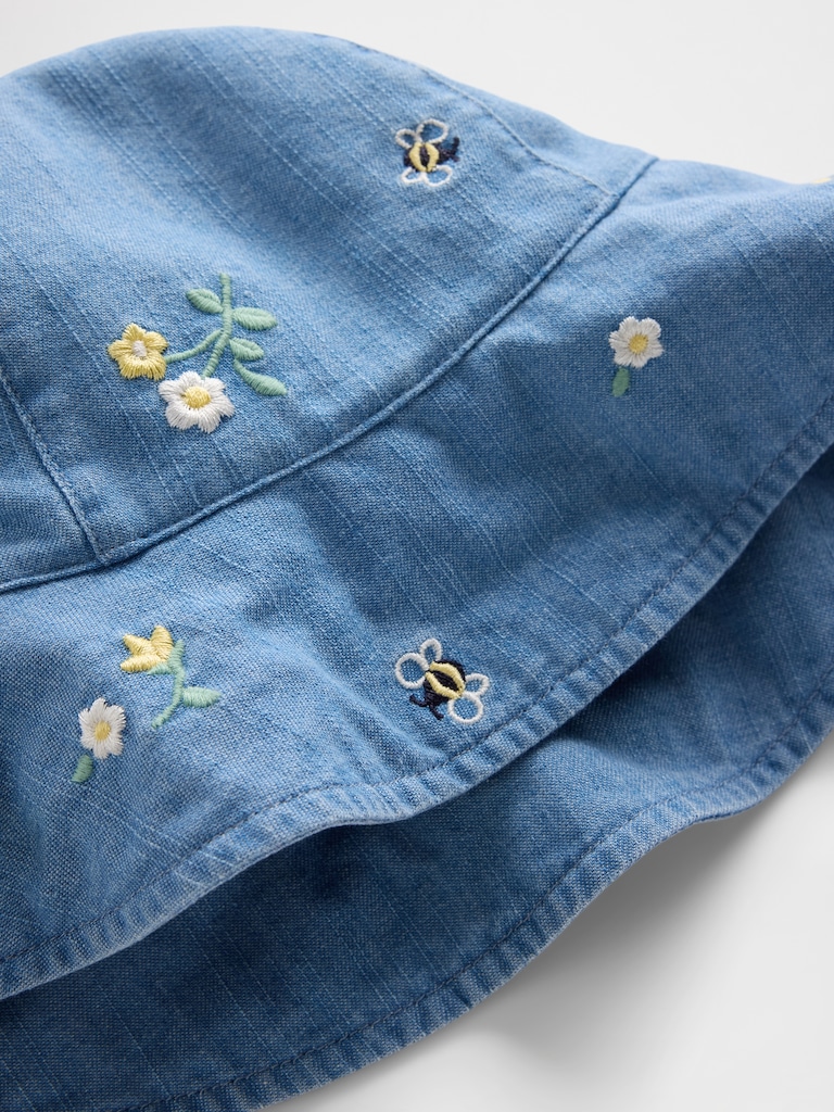 Baby Embroidered Denim Sun Hat