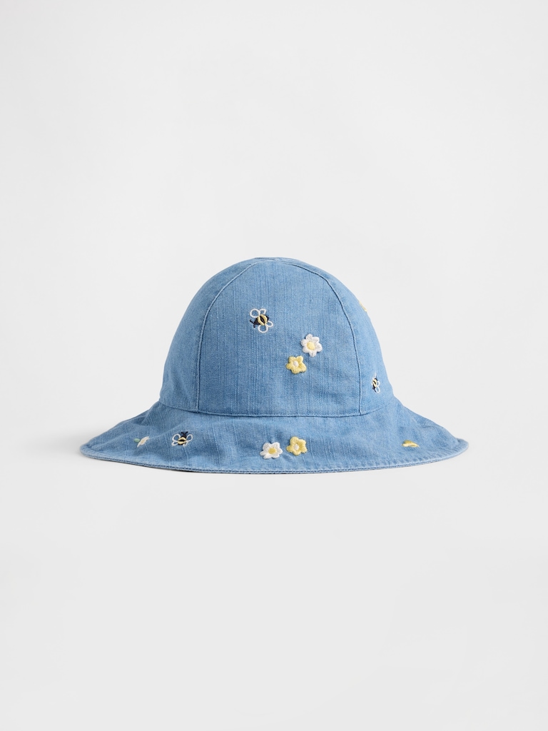 Baby Embroidered Denim Sun Hat