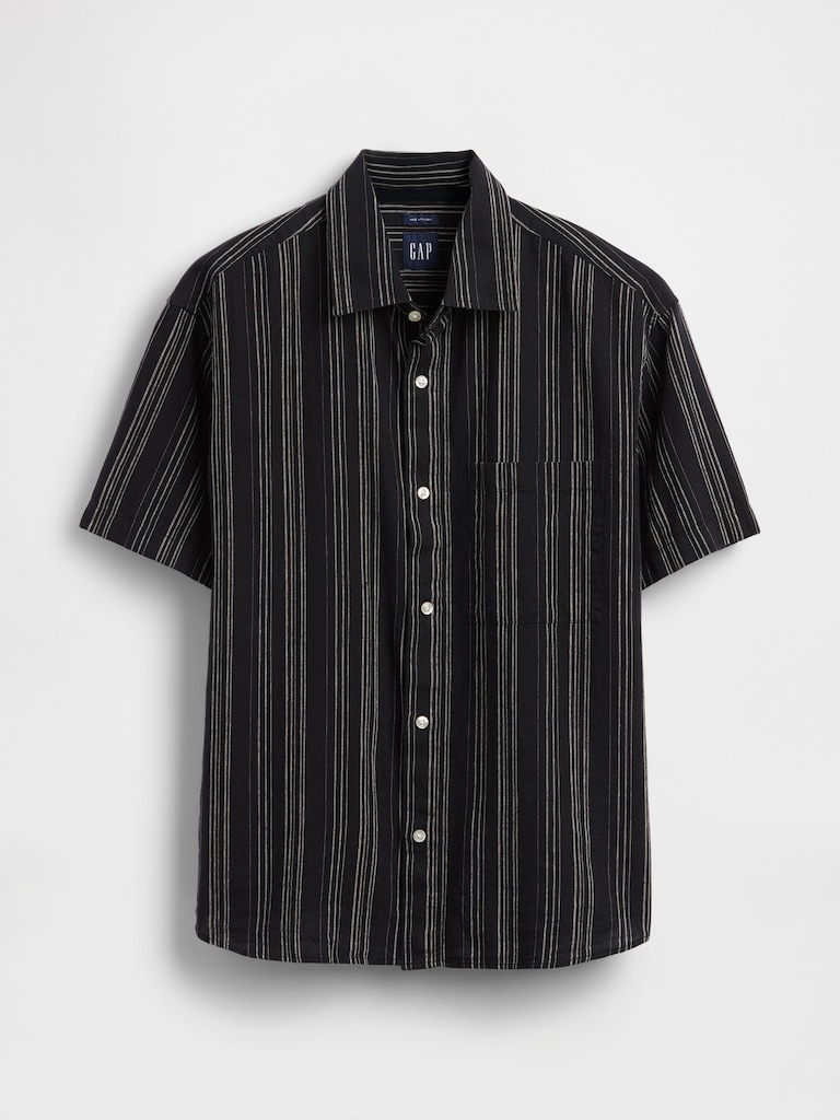 Textured Linen-Cotton Shirt