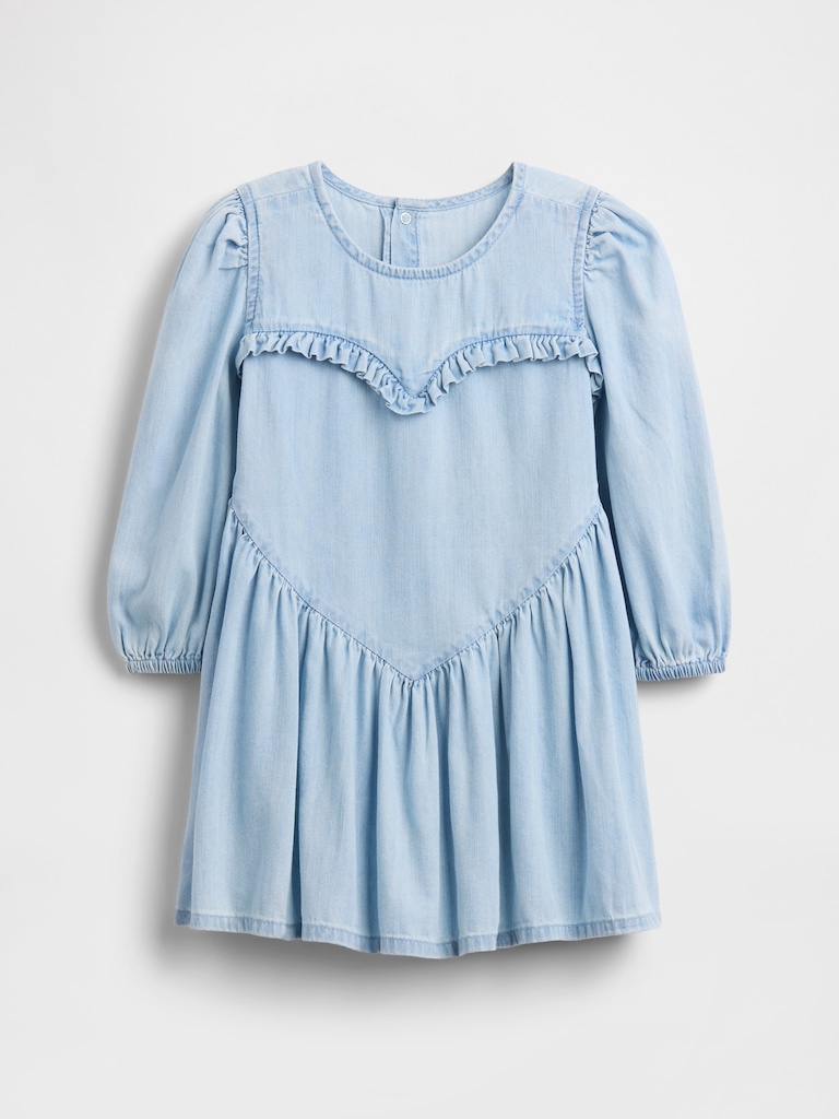 Baby & Toddler Denim Ruffle Heart Dress