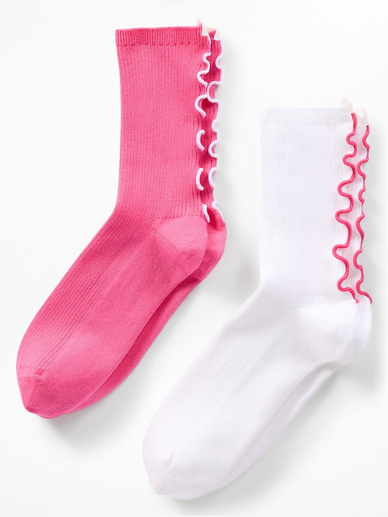 Athleta Ruffle Novelty Everyday Crew Sock 2-Pack