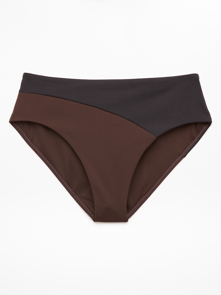 High Waist Cheeky Colorblock Swim Bottom