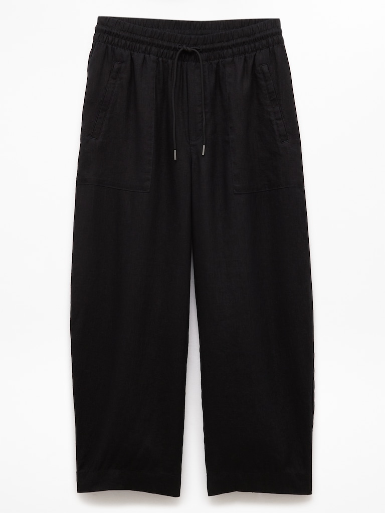 Retreat Linen Easy Barrel Crop Pant