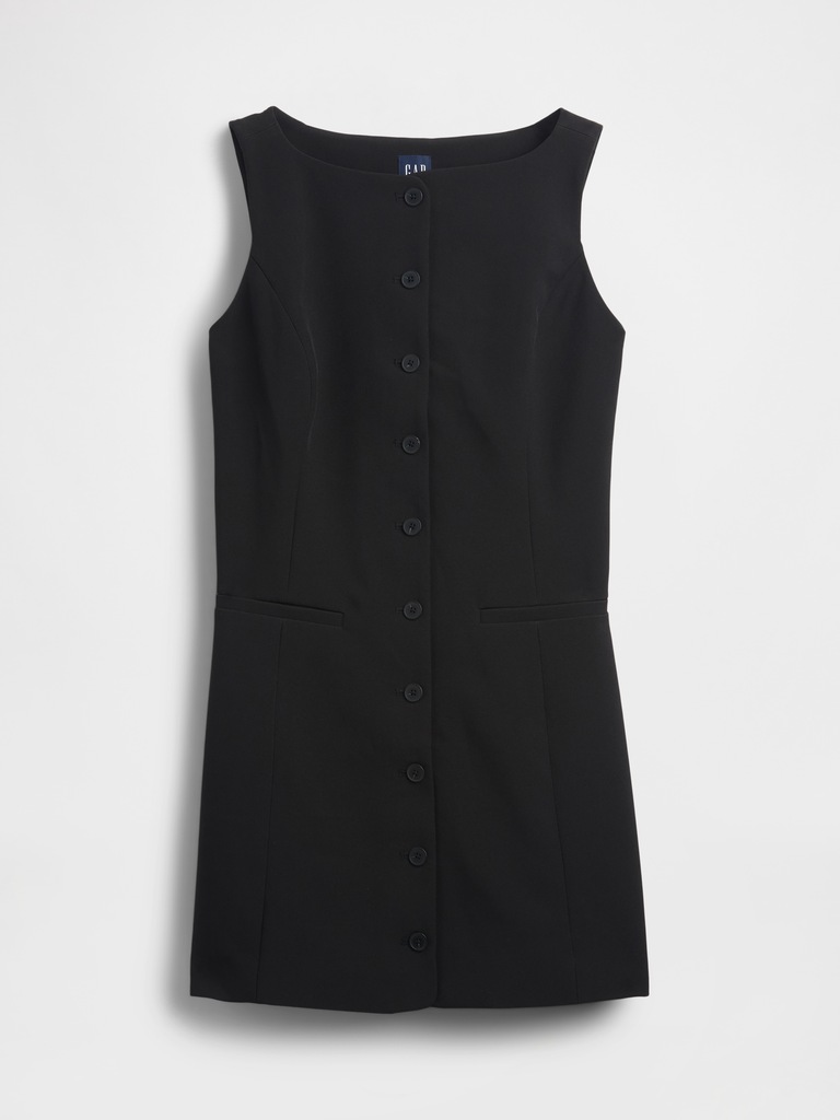 BiStretch Button-Front Mini Dress