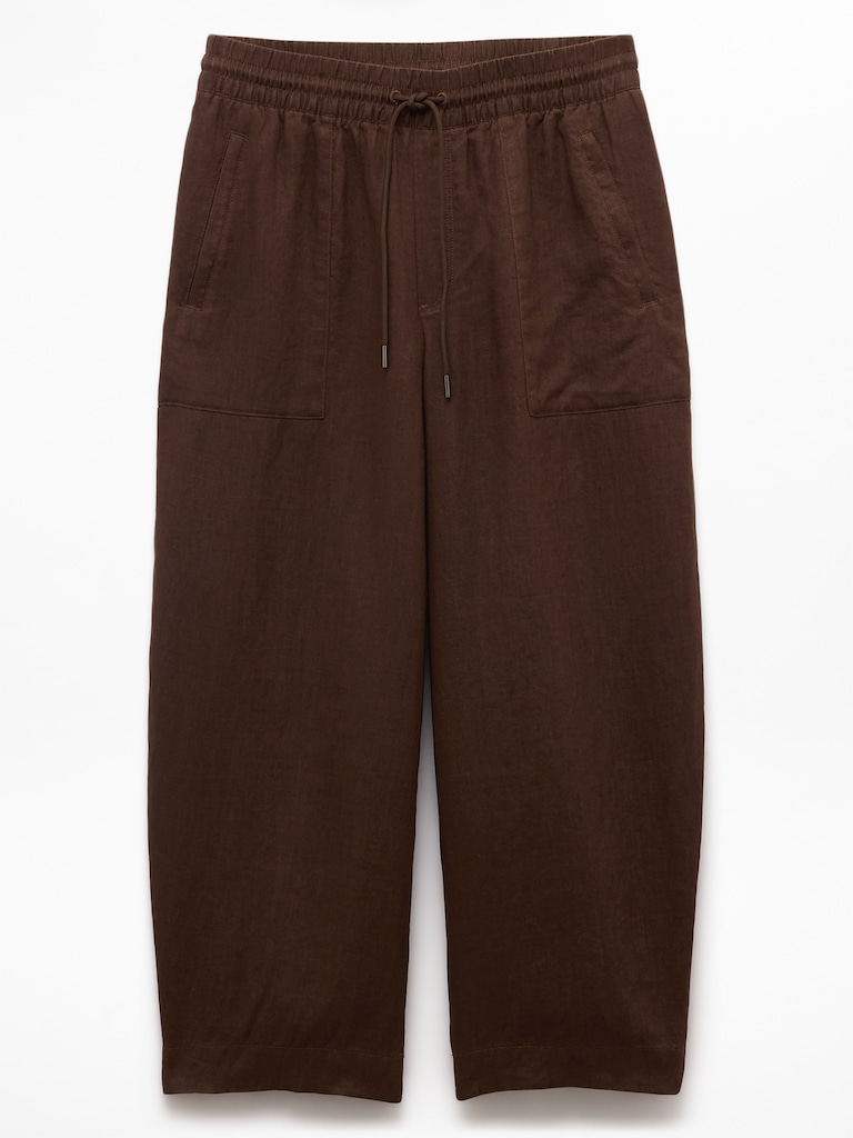 Retreat Linen Easy Barrel Crop Pant