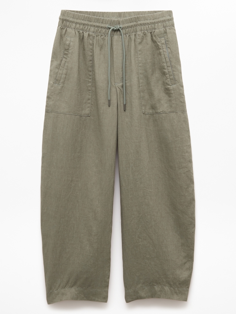 Retreat Linen Easy Barrel Crop Pant
