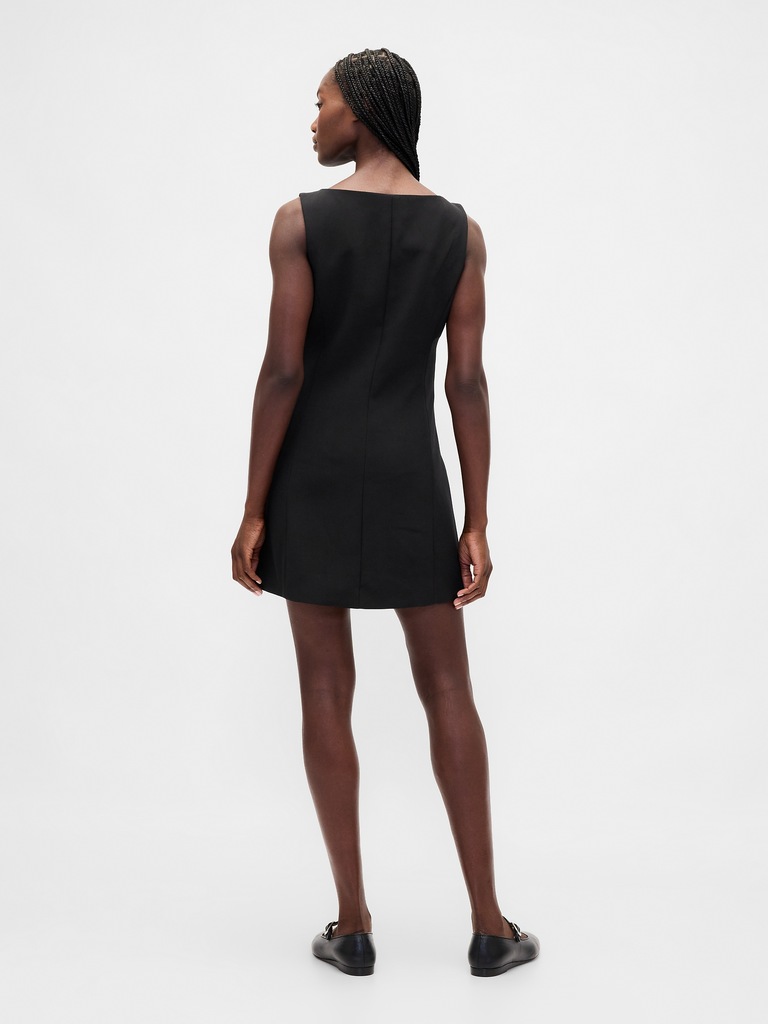 BiStretch Button-Front Mini Dress