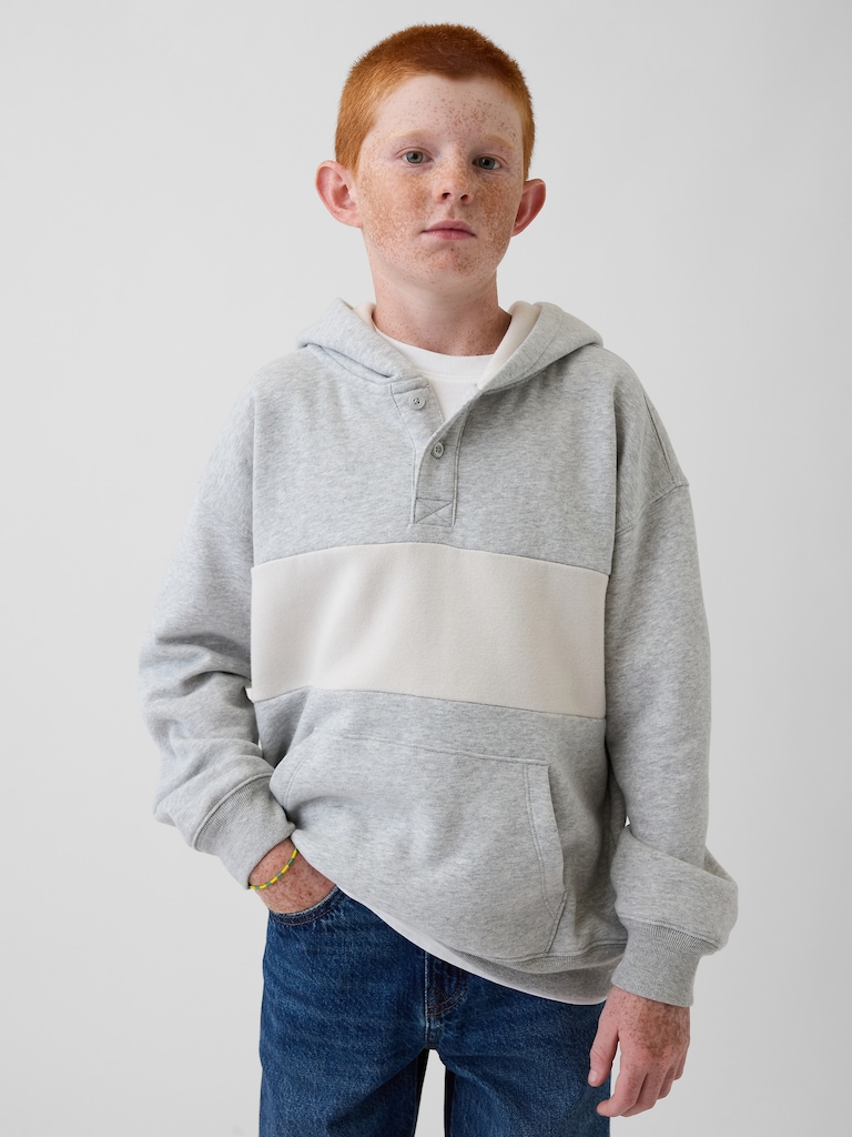 Kids VintageSoft Relaxed Henley Hoodie