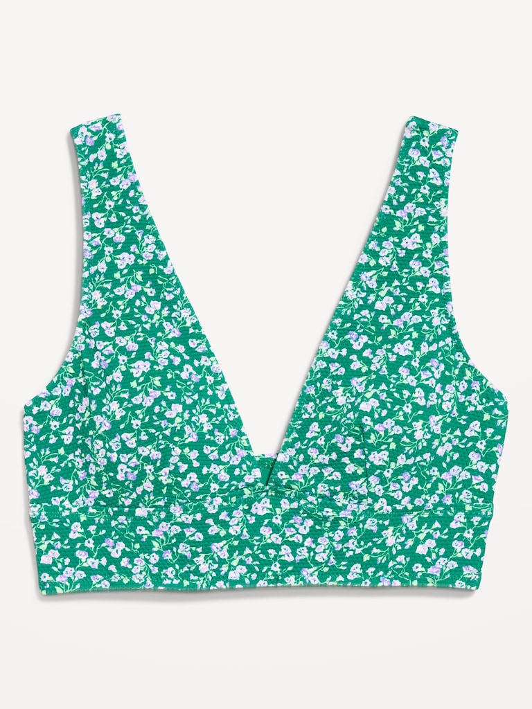 Pique Longline Bikini Swim Top