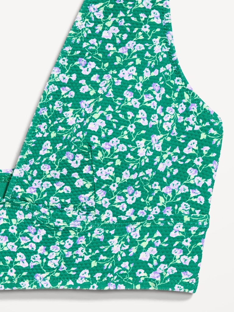 Pique Longline Bikini Swim Top