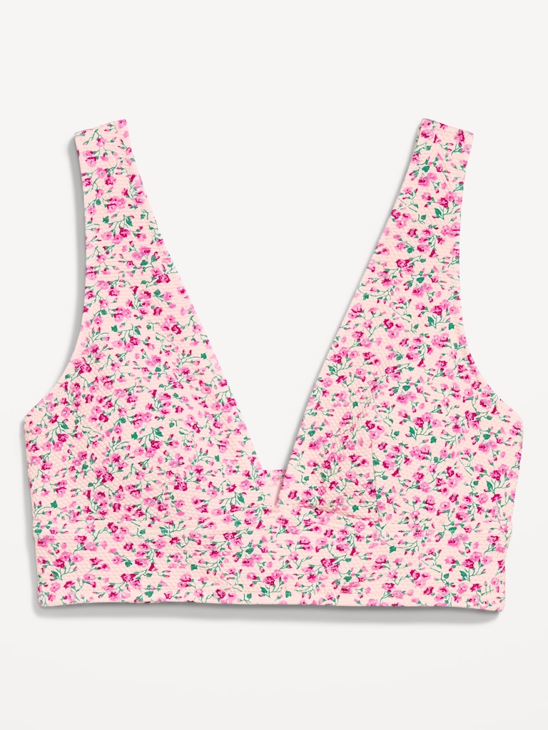 Pique Longline Bikini Swim Top