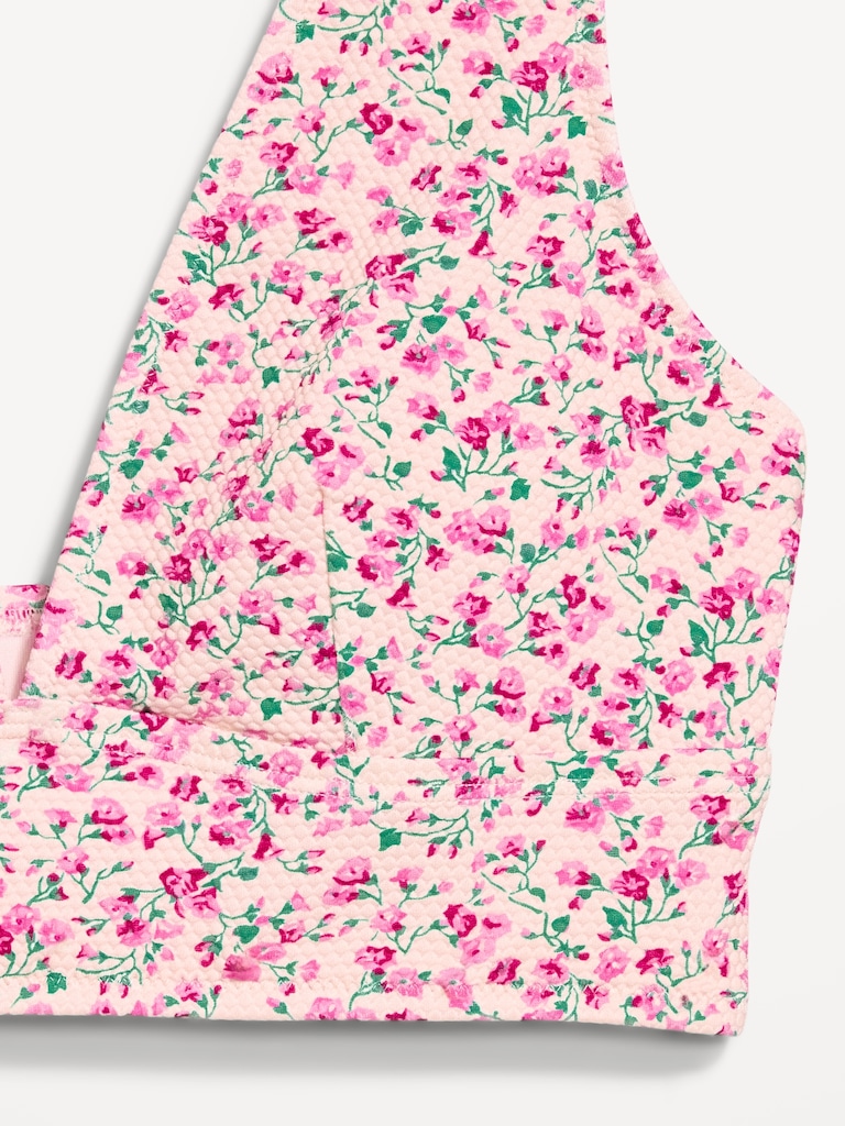 Pique Longline Bikini Swim Top