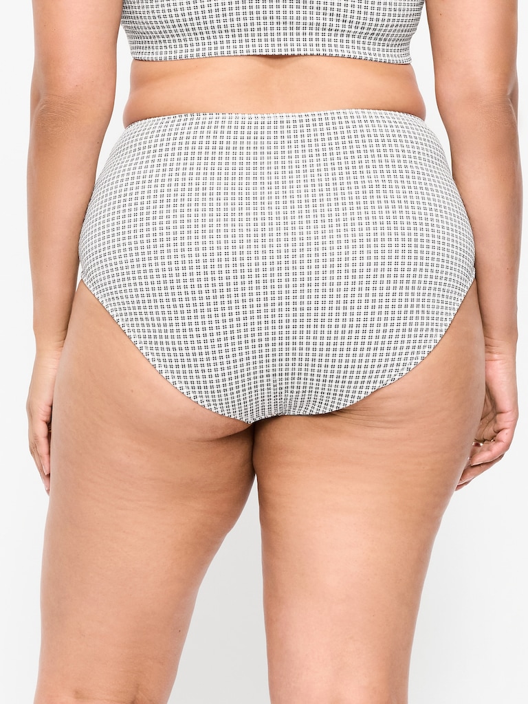 High-Waisted Pique Bikini Swim Bottoms