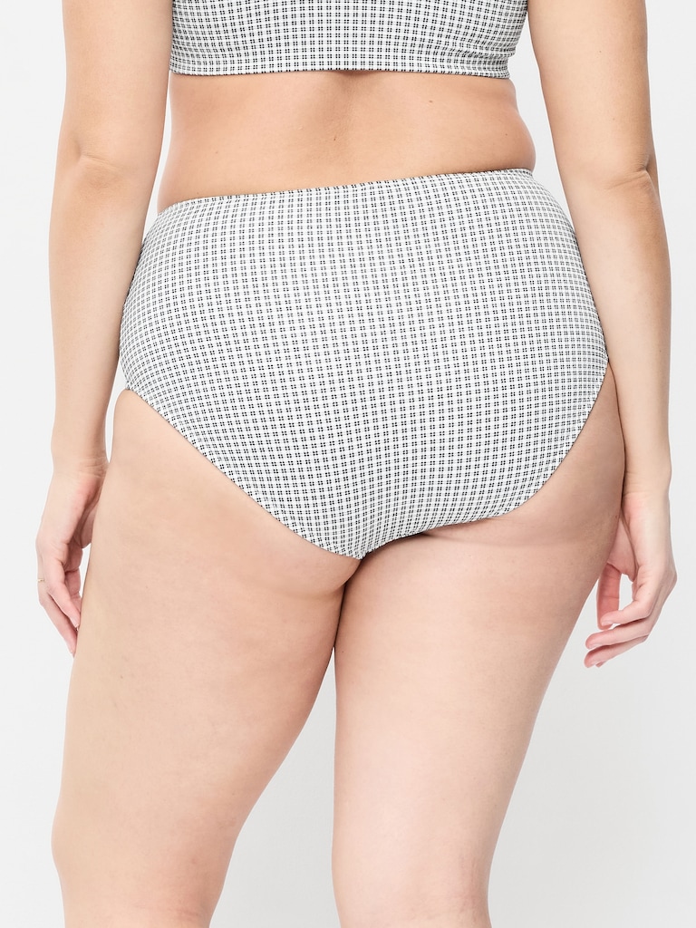 High-Waisted Pique Bikini Swim Bottoms