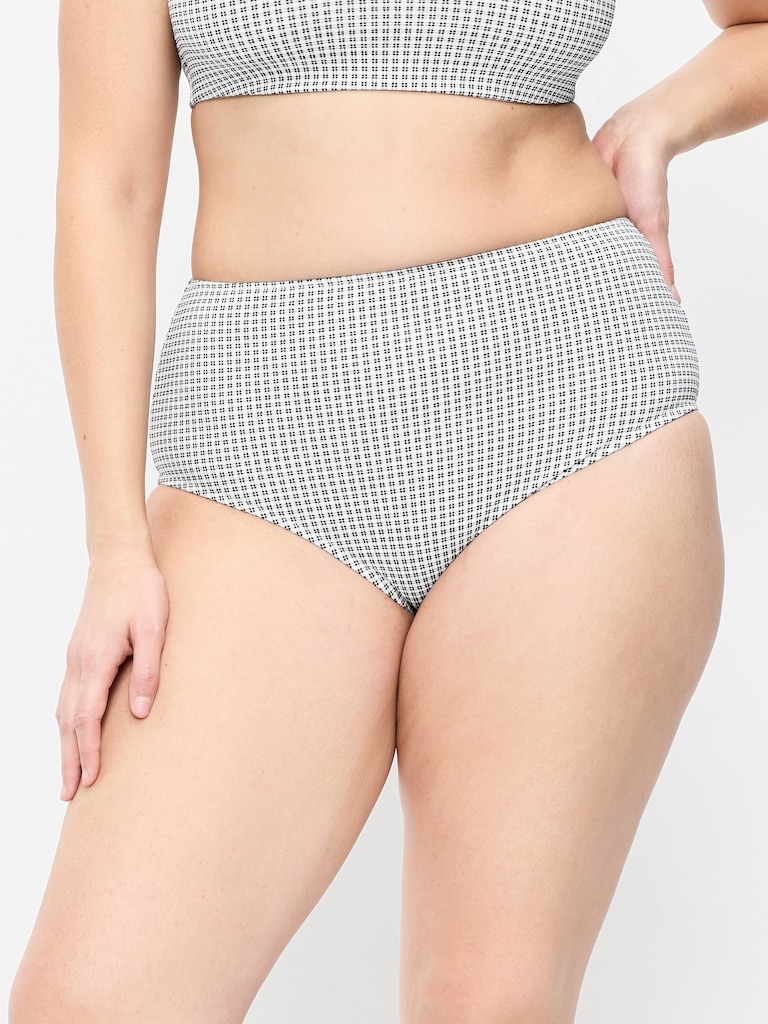 High-Waisted Pique Bikini Swim Bottoms