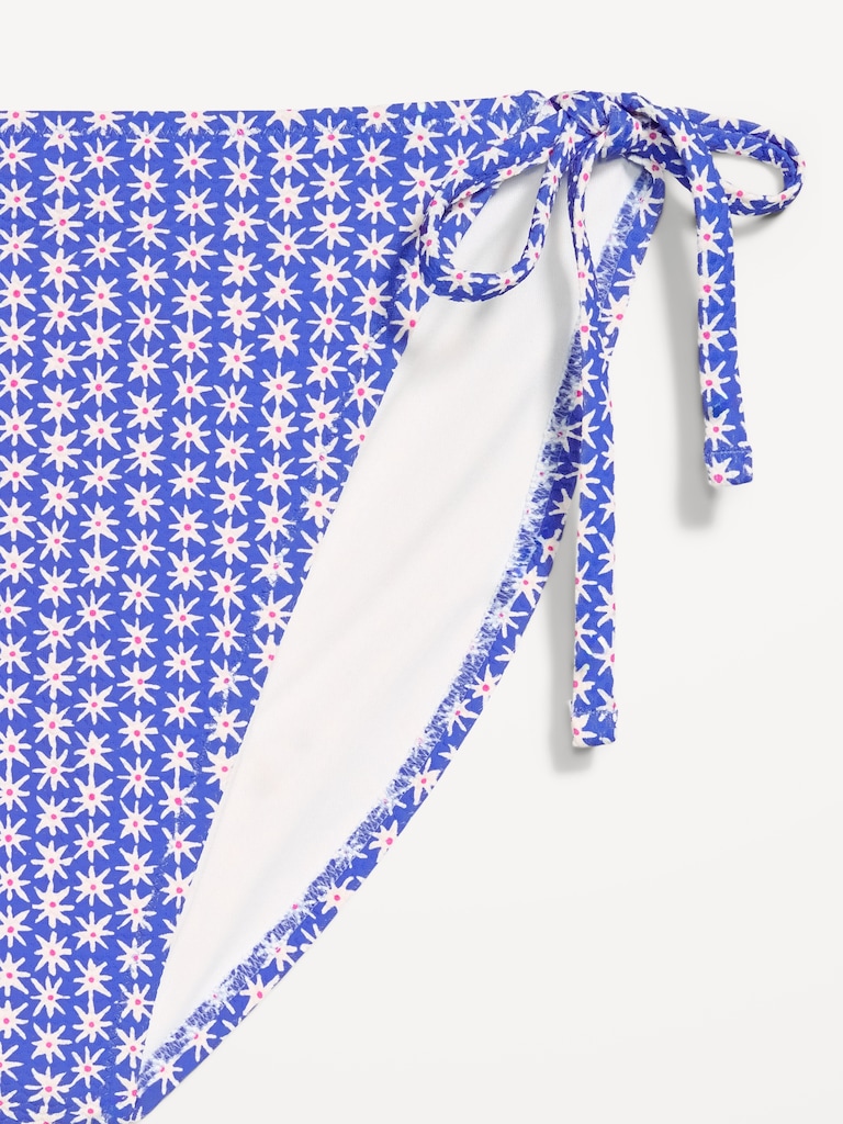 Pique String Bikini Swim Bottoms