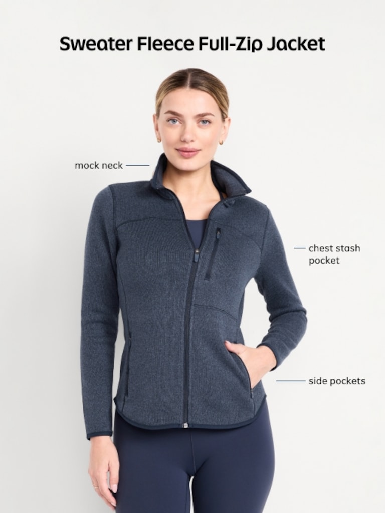 Fitted Sweater Fleece Zip Jacket