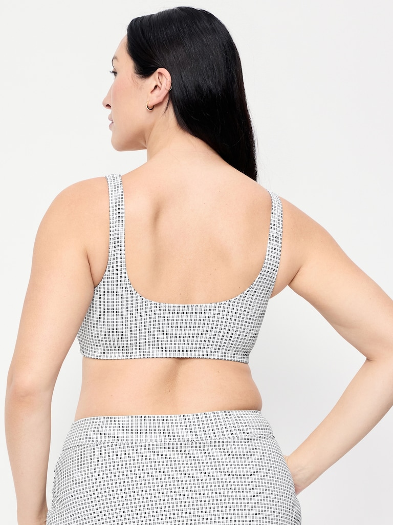 Pique Scoop-Neck Swim Top