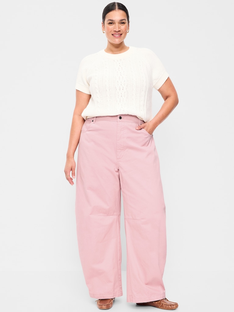 Mid-Rise Barrel Chino Pants