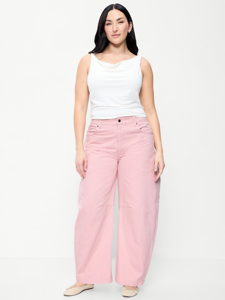 Mid-Rise Barrel Chino Pants