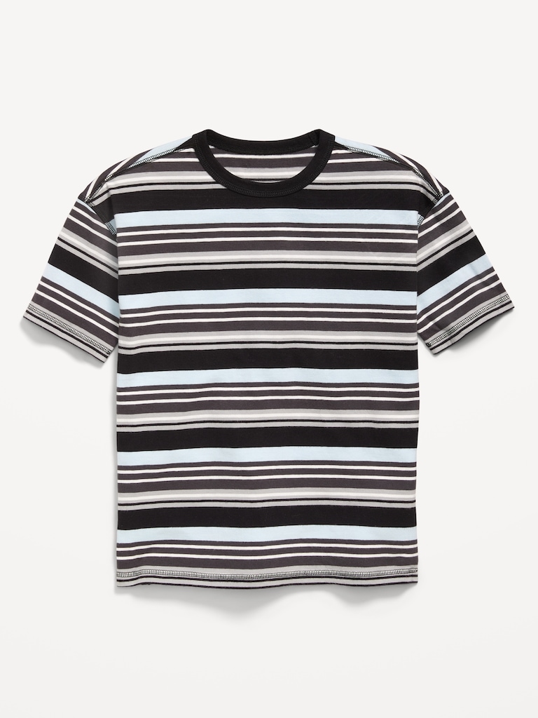 Oversized Short-Sleeve Striped T-Shirt for Boys