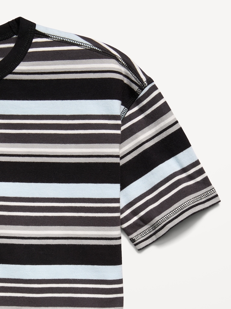 Oversized Short-Sleeve Striped T-Shirt for Boys