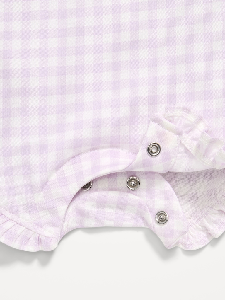 Printed Sleeveless Tie-Strap Romper for Baby