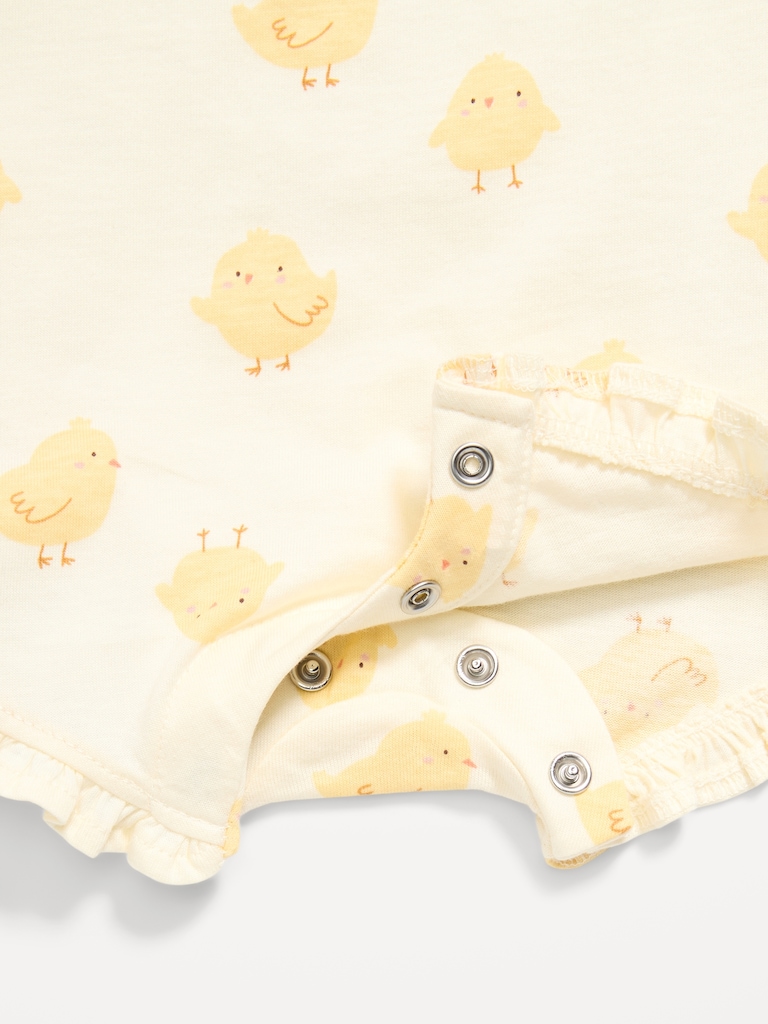 Printed Sleeveless Tie-Strap Romper for Baby