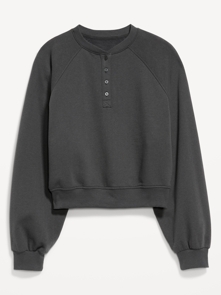 SoComfy Oversized Button-Front Sweatshirt