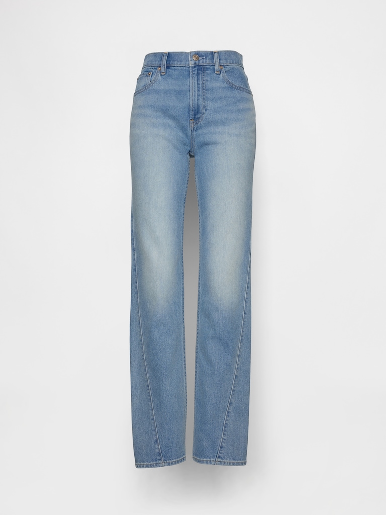High Rise Twisted-Seam '90s Slim Straight Jeans