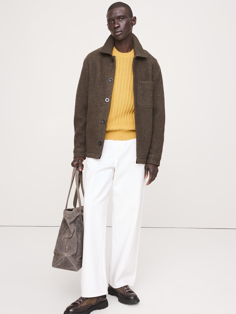 Cotton-Linen Blend Crew-Neck Sweater