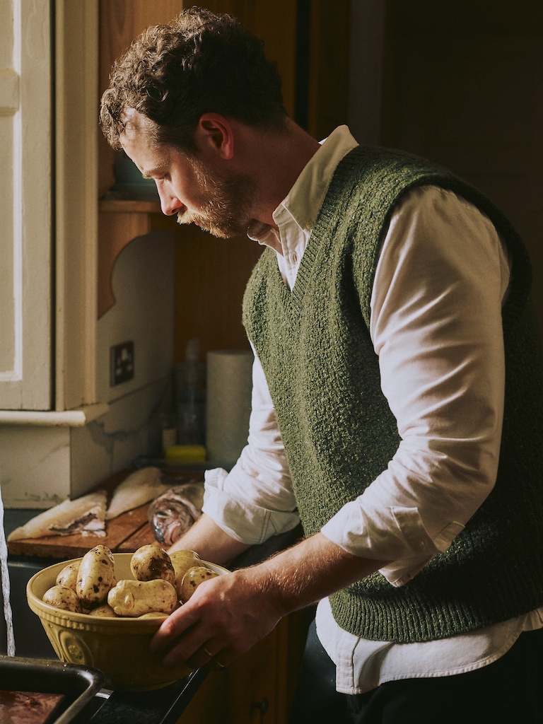 Donegal Wool-Blend Sweater Vest
