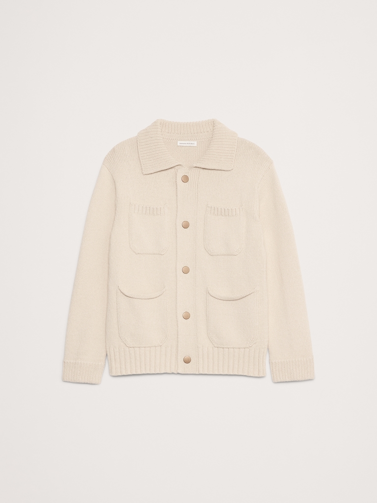 Italian Cotton-Blend Sweater Jacket