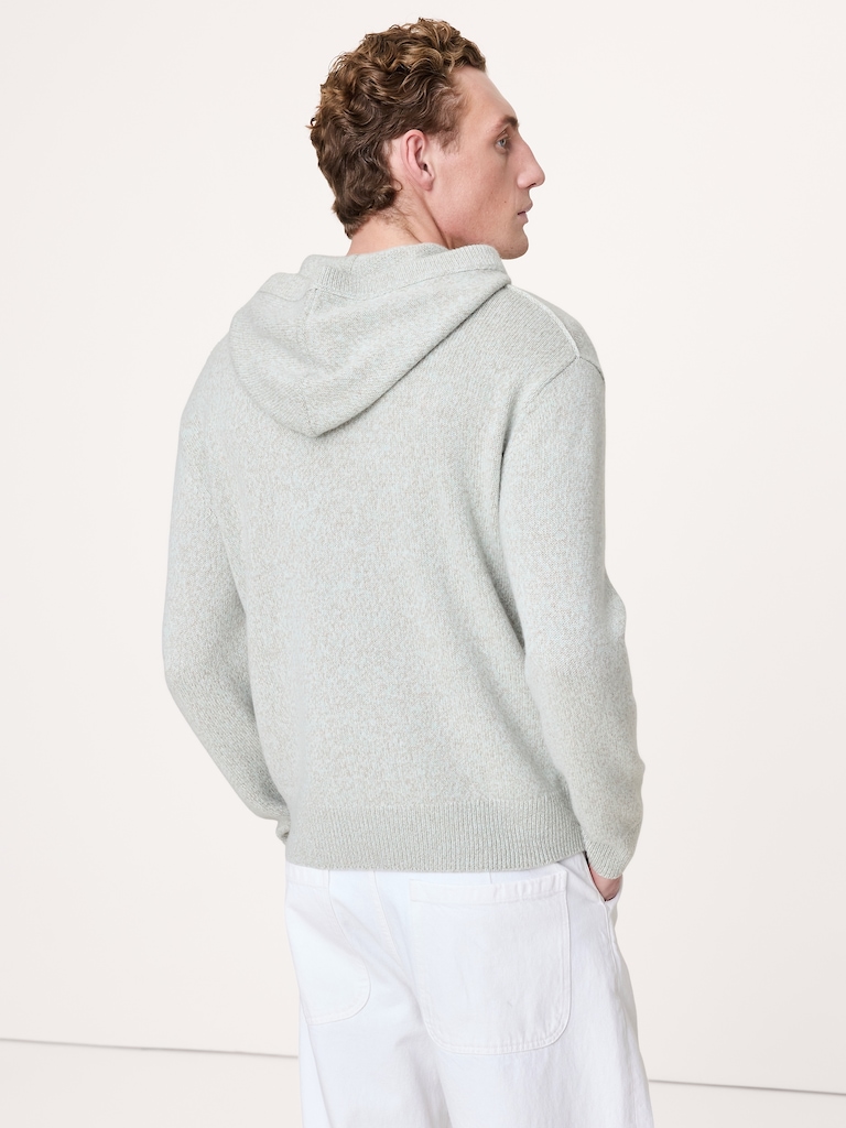 Cashmere-Cotton Sweater Hoodie